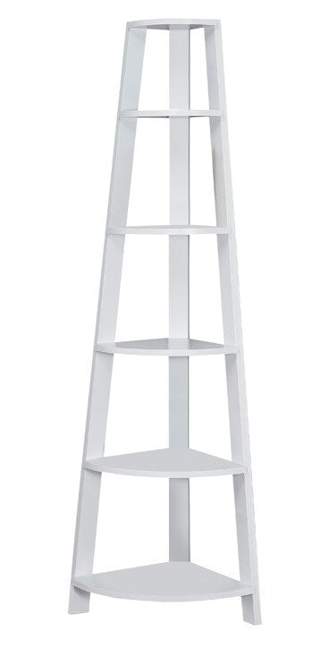 Monarch Specialties - Bookshelf, Bookcase, Etagere, Corner, 5 Tier, 72inH, Office, Bedroom, Laminate, White, Contemporary, Modern - I-2496 veiw 2