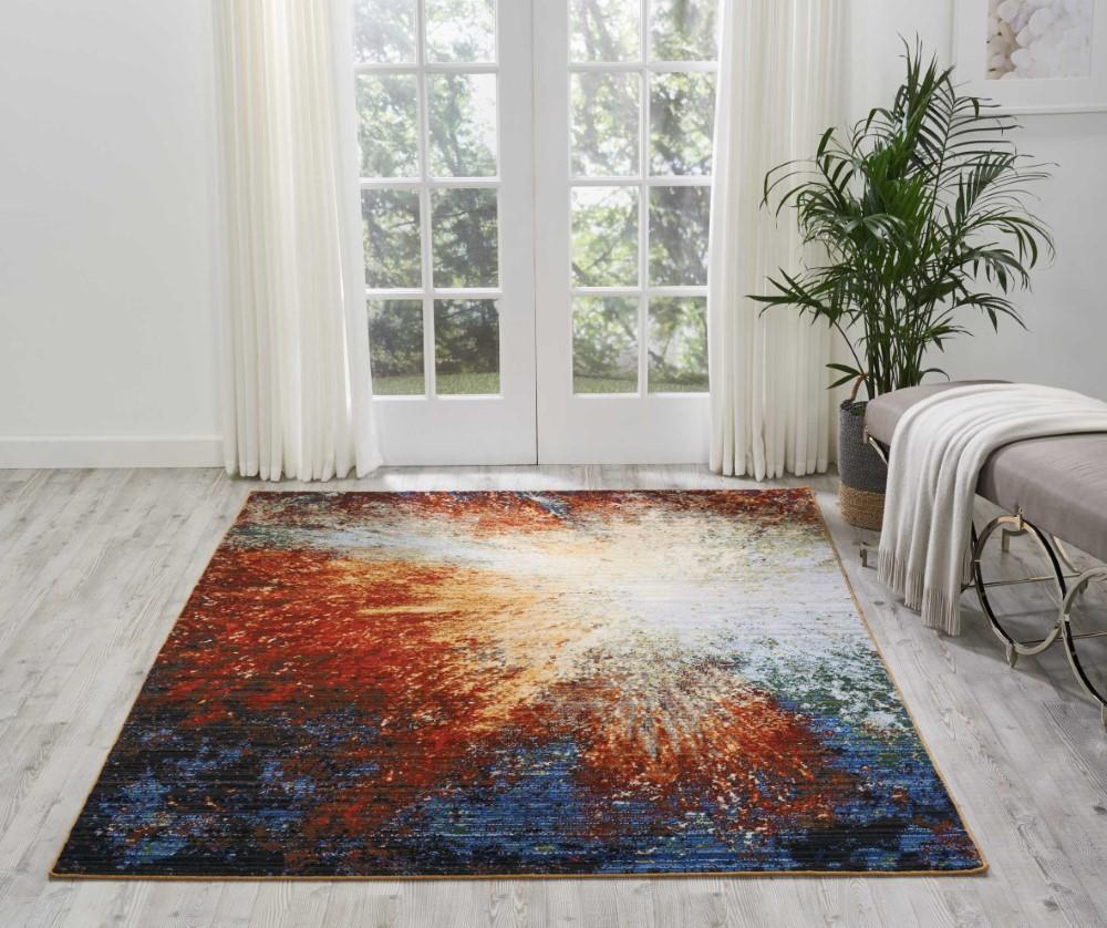 Nourison - Chroma CRM02 Red Multicolor 56in x 8 Area Rug - CRM02-99446378279_CLOSEOUT veiw 2
