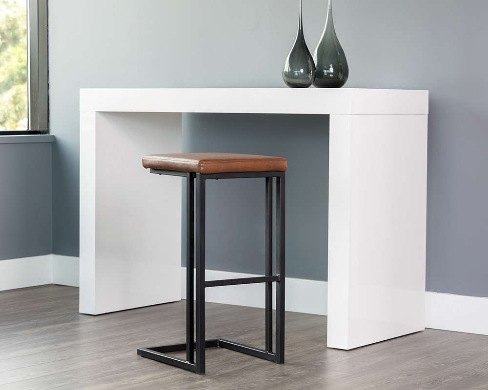 Sunpan - Boone Barstool - Black - Bravo Cognac (Set Of 2) - 104954 veiw 4
