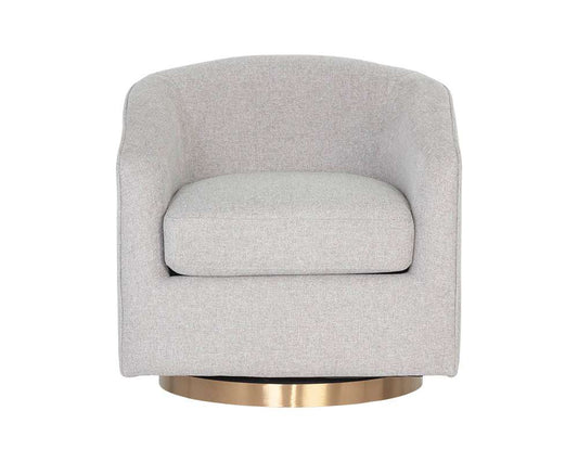 Sunpan - Hazel Swivel Lounge Chair - Gold - Belfast Heather Grey - 106561 veiw 2