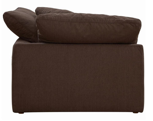 Sunset Trading - Contemporary Puff Collection Slipcover Only for 2PC 88in Sectional Sofa Brown - SU-1458SC-88-2C veiw 2
