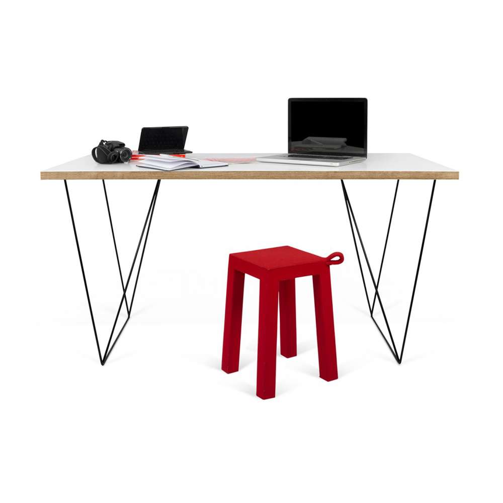 TEMAHOME - Flow Desk in Pure White & Plywood / Black Lacquered Steel - 9500053214 veiw 8