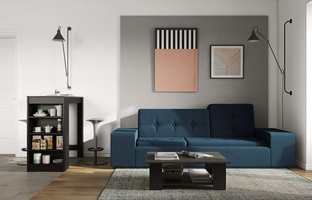 TEMAHOME - Square 67 Coffee Table in Black / Concrete Look - E2084A7698X00 veiw 6