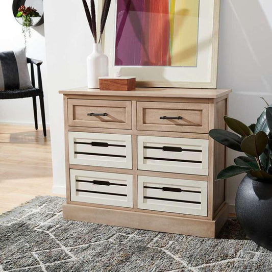Safavieh - Briar 6Drw Storage Unit - Sand - Distressed White - STG5701B veiw 2
