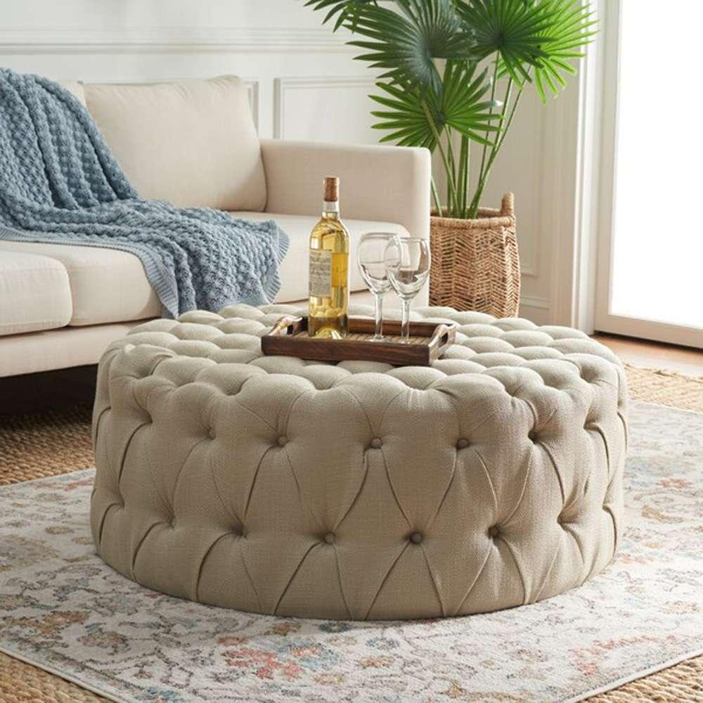 Safavieh - Charlene Ottoman - Antique Gold - MCR4638G veiw 1
