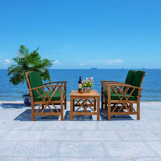 Safavieh - Fontana 4 Pc Outdoor Set - Natural - Green - PAT7008N veiw 2