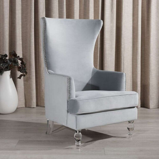 Safavieh - Geode Modern Wingback Chair - Light Silver - SFV4745A veiw 2