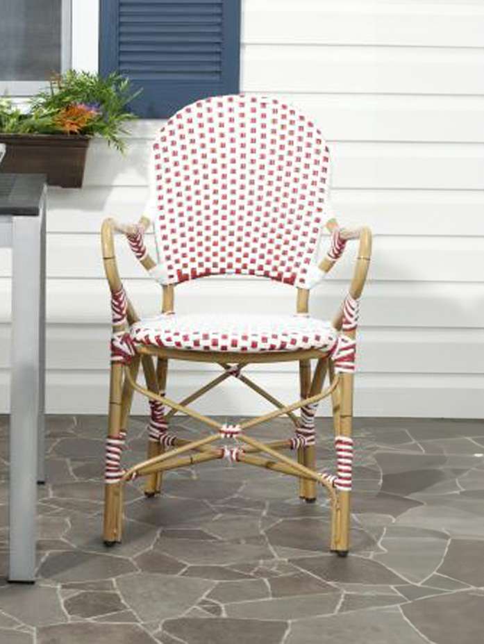 Safavieh - Hooper Arm Chair - Red - White (Set of 2) - FOX5209C-SET2 veiw 1