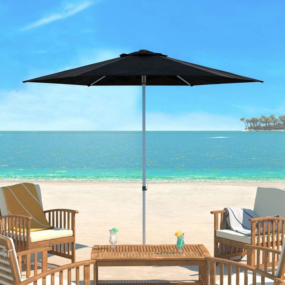 Safavieh - Hurst 9 Ft Push Up Umbrella - Black - PAT8002D veiw 1