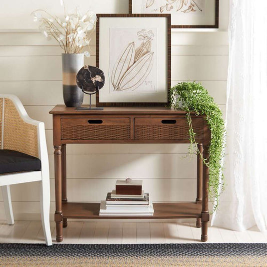 Safavieh - Landers 2Drw Console Table - Brown - CNS5710C veiw 2