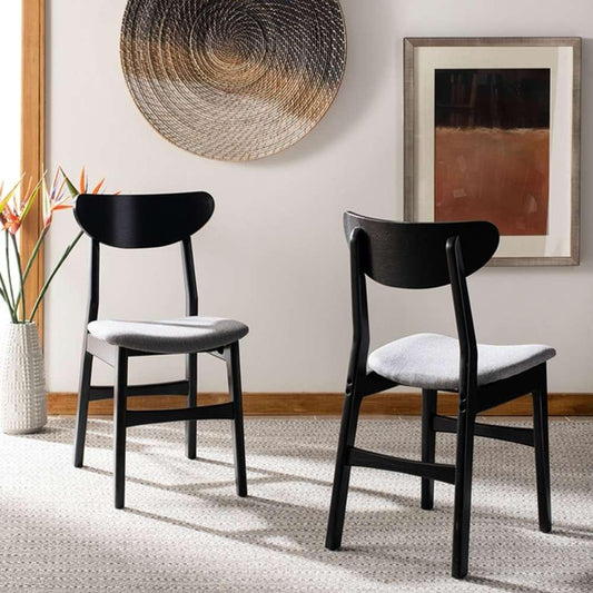 Safavieh - Lucca Retro Dining Chair - Black - Grey (Set of 2) - DCH1001H-SET2 veiw 2