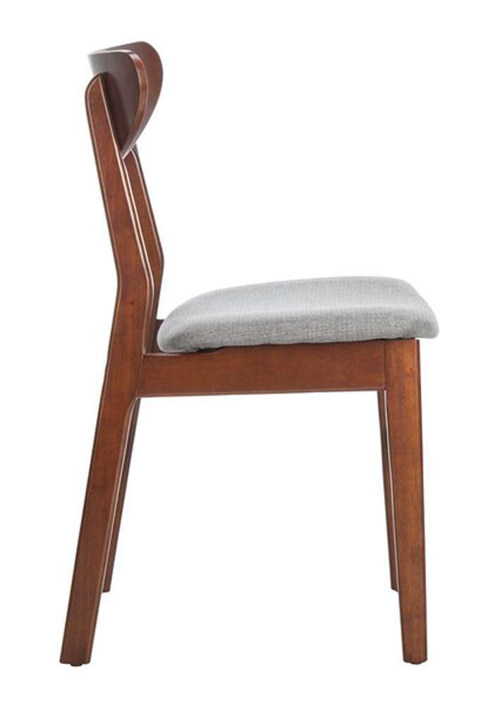 Safavieh - Lucca Retro Dining Chair - Walnut - Grey (Set of 2) - DCH1001E-SET2 veiw 4