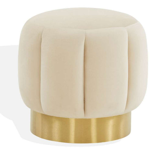 Safavieh - Maxine Channel Tufted Ottoman - Creme - Gold - SFV4707Q veiw 2