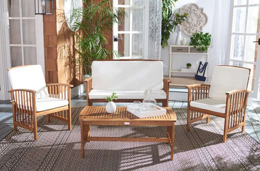 Safavieh - Rocklin 4 Pc Outdoor Set - Natural - Beige - PAT7007A veiw 2