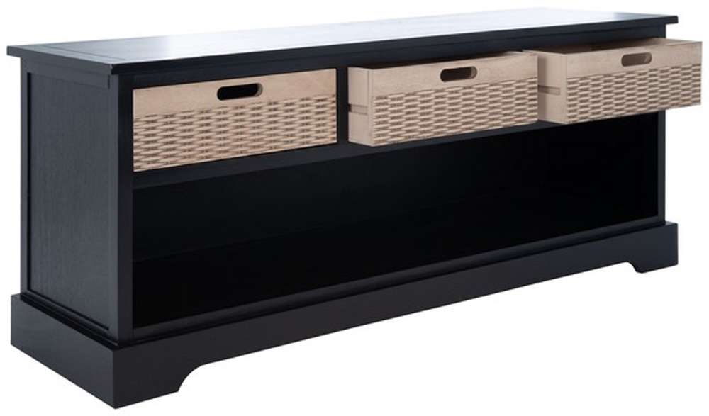 Safavieh - Landers 3Drw Storage Bench - Black - BCH5701B veiw 4