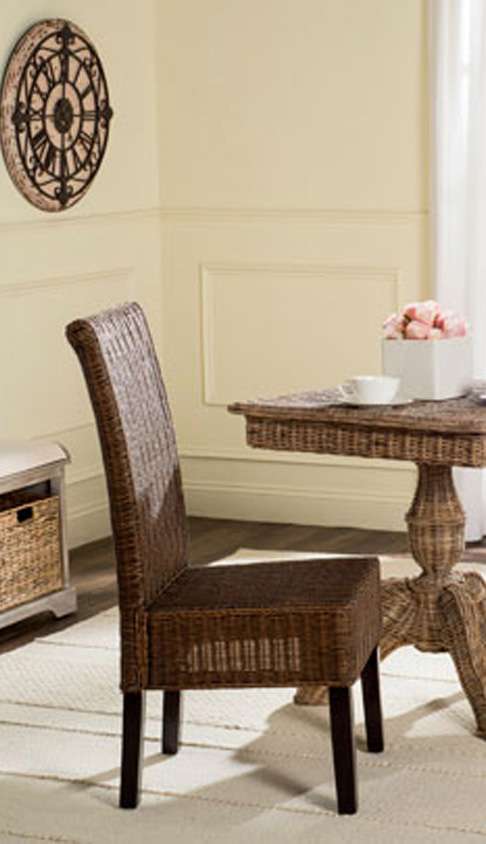Safavieh - Arjun Wicker Dining Chair - Brown - Multi (Set of 2) - SEA8013C-SET2 veiw 1