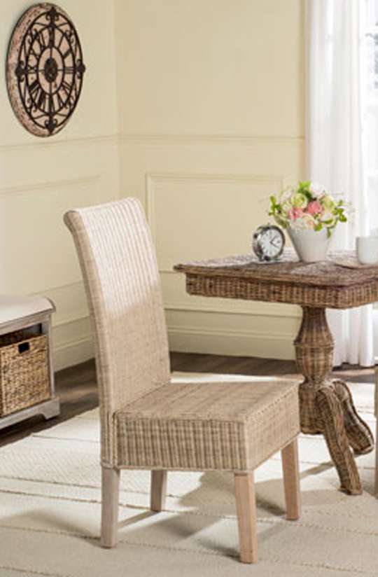 Safavieh - Arjun Wicker Dining Chair - White Washed (Set of 2) - SEA8013D-SET2 veiw 1