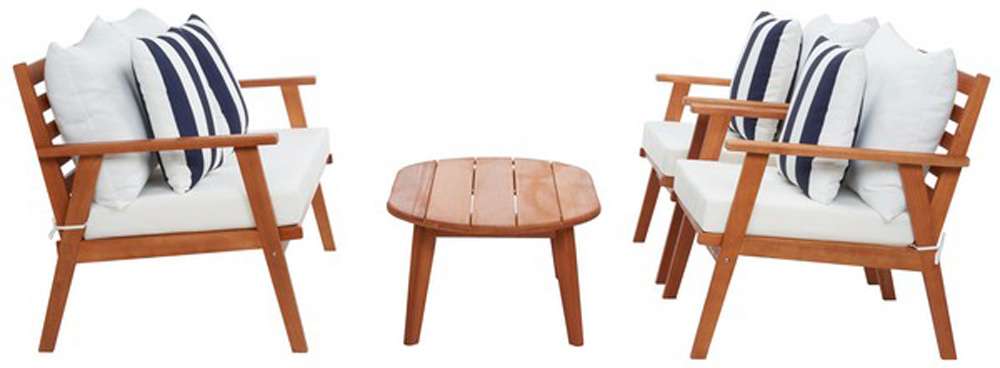 Safavieh - Deacon 4 Pc Living Set - Natural - Bge + Thk Stp P - PAT7050F veiw 4
