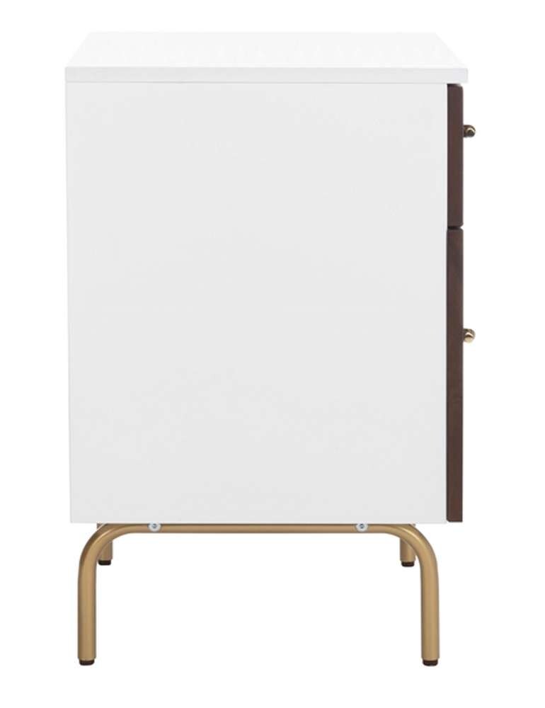 Safavieh - Genevieve 2 Drawer Nightstand - Walnut - White - NST5002B veiw 4