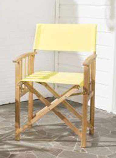 Safavieh - Laguna Director Chair - Natural - Yellow (Set of 2) - PAT7004C-SET2 veiw 1