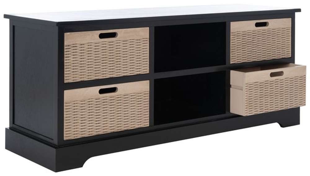 Safavieh - Landers 4 Drw Media Stand - Black - MED5704B veiw 4