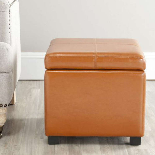 Safavieh - Madison Sq Ottoman - Saddle - HUD8228C veiw 2
