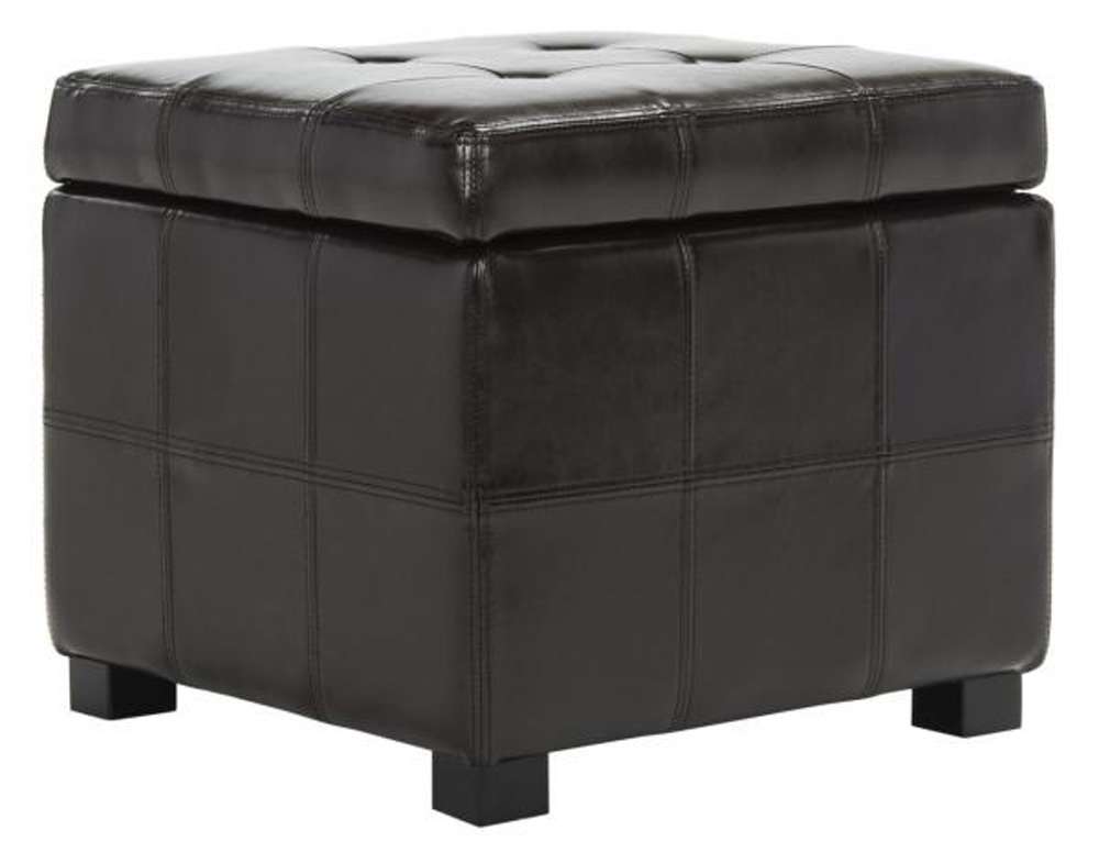 Safavieh - Maiden Sq Tufted Ottoman - Brown - HUD8231A veiw 3