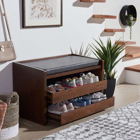 Safavieh - Percy Storage Bench - Grey - Walnut - BCH6400C veiw 2