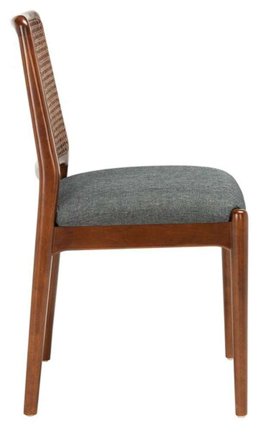 Safavieh - Reinhardt Rattan Dining Chair - Brown - Grey (Set of 2) - DCH8800D-SET2 veiw 2