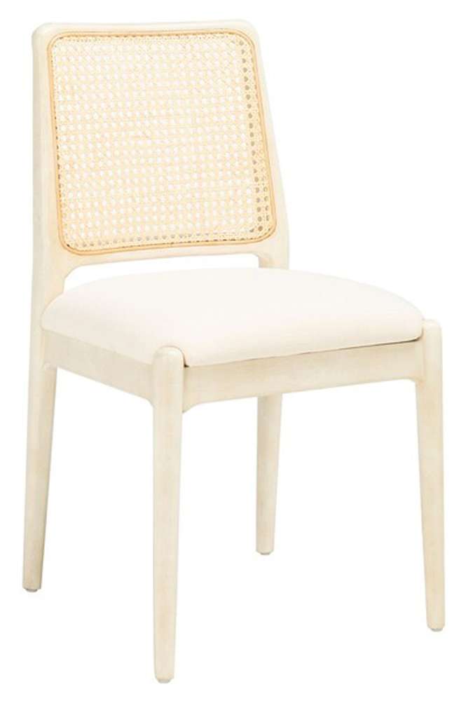 Safavieh - Reinhardt Rattan Dining Chair - White (Set of 2) - DCH8800B-SET2 veiw 3