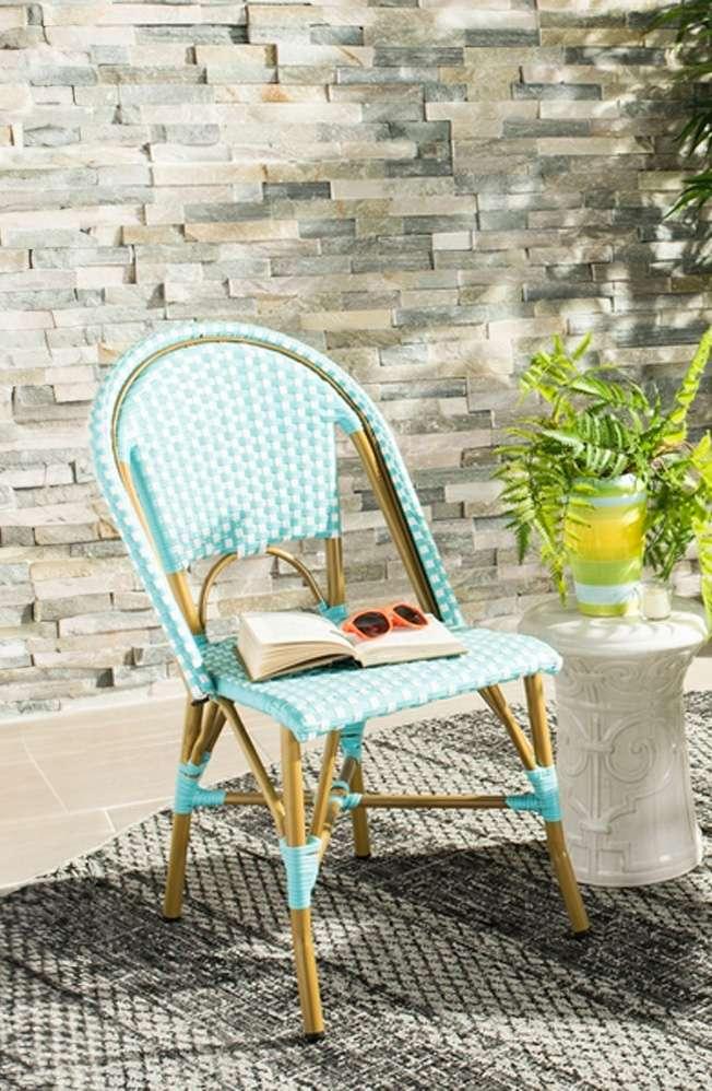 Safavieh - Salcha Side Chair - Teal - White (Set of 2) - FOX5210J-SET2 veiw 1
