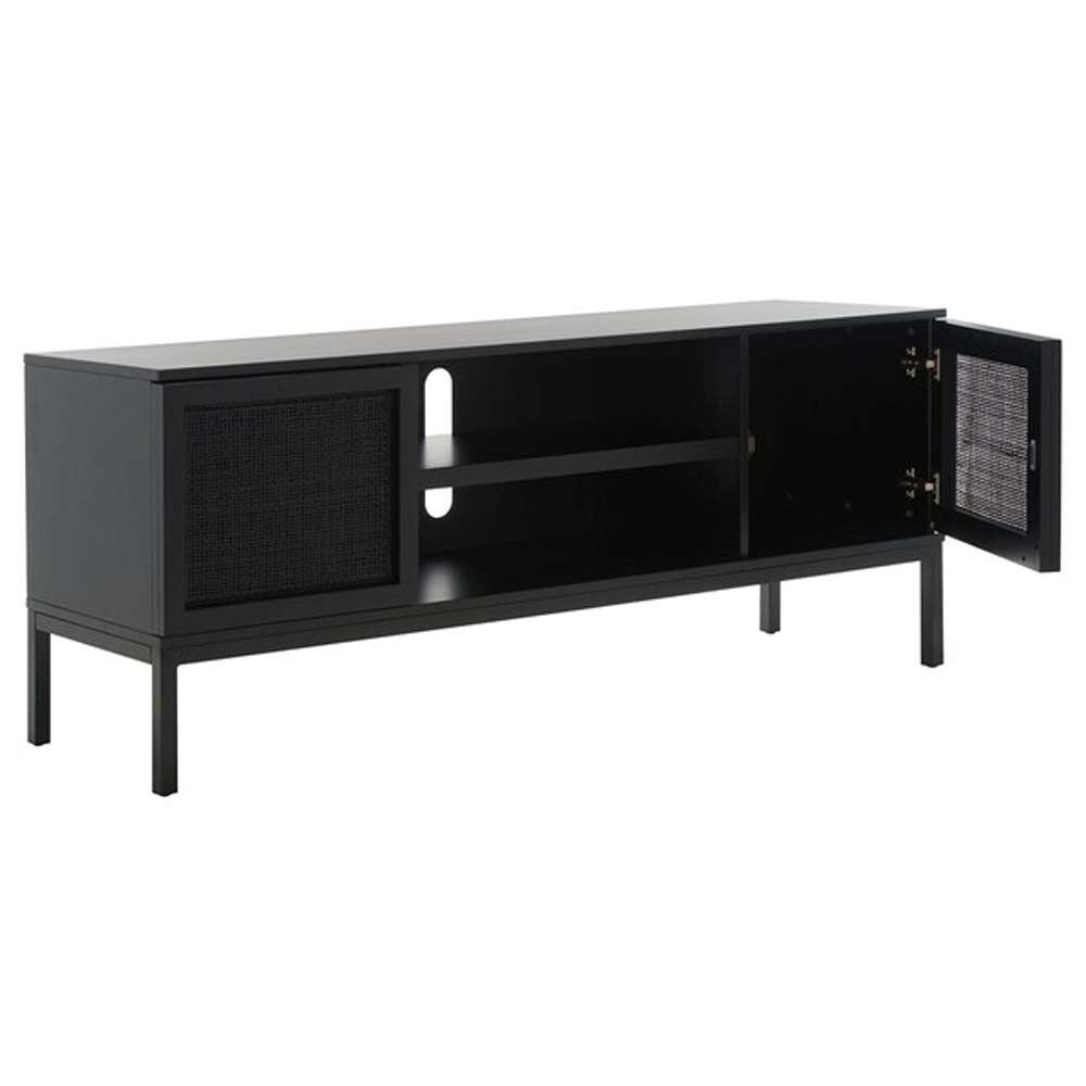 Safavieh - Zadie 2 Shelf Rattan Media Stand - Black - MED5009E veiw 4
