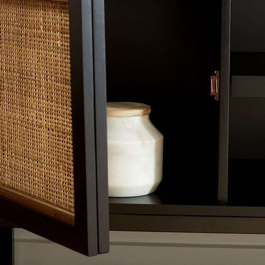 Safavieh - Zadie 2 Shelf Rattan Media Stand - Black - Natural - MED5009D veiw 2