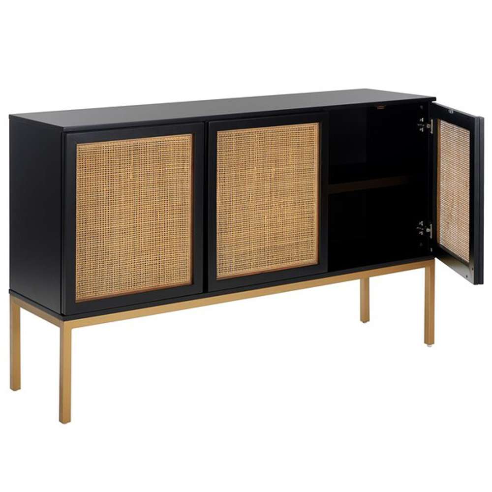 Safavieh - Zadie 2 Shelf Rattan Sideboard - Black - Gold - MED5010A veiw 4