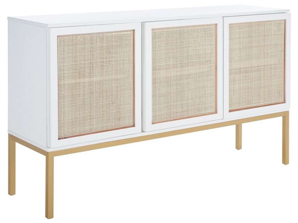 Safavieh - Zadie 2 Shelf Rattan Sideboard - White - Gold - MED5010B veiw 4
