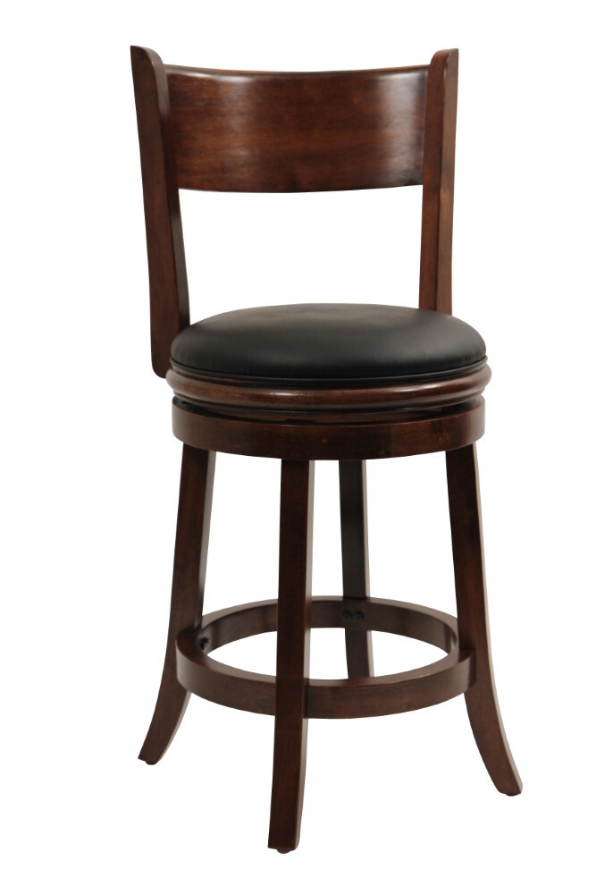 Boraam - 24in Palmetto Swivel Stool in Walnut - 47124 veiw 1
