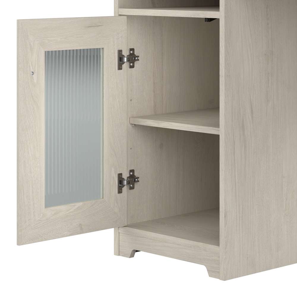 Bush Furniture - Cabot 60W L Shaped Computer Desk with Hutch in Linen White Oak - CAB001LW veiw 8