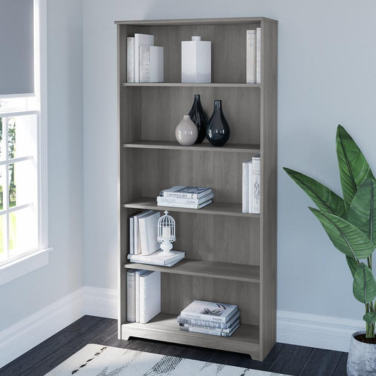 Bush Furniture - Cabot Tall 5 Shelf Bookcase in Modern Gray - WC31366 veiw 2