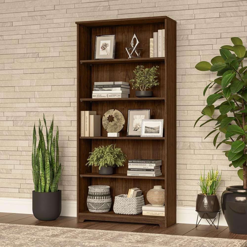 Bush Furniture - Cabot Tall 5 Shelf Bookcase in Modern Walnut - WC31066 veiw 7