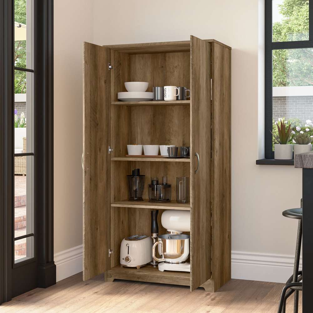Bush Furniture - Cabot Tall Kitchen Pantry Cabinet with Doors in Reclaimed Pine - WC31599-Z veiw 7