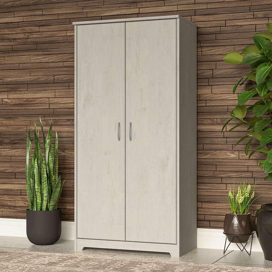 Bush Furniture - Cabot Tall Storage Cabinet with Doors in Linen White Oak - WC31199 veiw 2