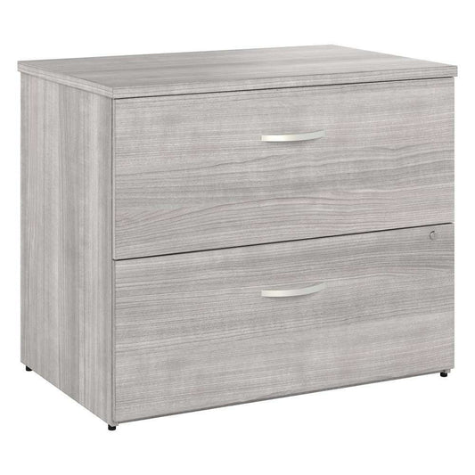 Bush Furniture - Hybrid 2 Drawer Lateral File Cabinet in Platinum Gray - Assembled - HYF136PGSU-Z veiw 2