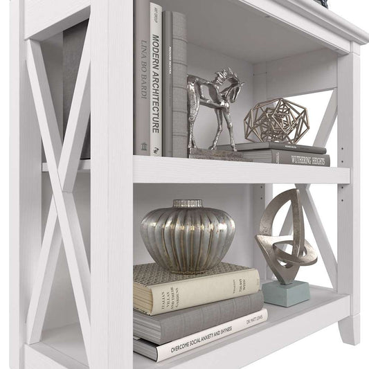 Bush Furniture - Key West Small 2 Shelf Bookcase in Pure White Oak - KWB124WT-03 veiw 2
