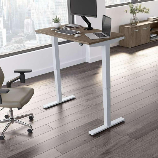 Bush Furniture - Move 40 Series 48W x 24D Electric Height Adjustable Standing Desk in Modern Hickory - M4S4824MHSK veiw 2