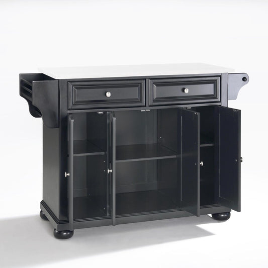 Crosley Furniture - Alexandria Granite Top Full Size Kitchen Island/Cart Black/White - KF30005ABK veiw 2