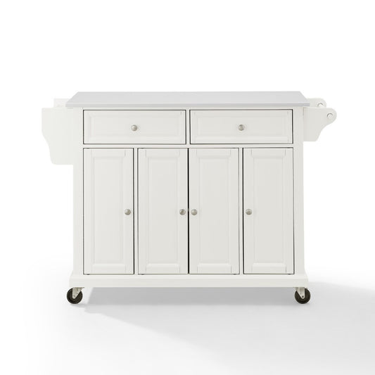 Crosley Furniture - Full Size Granite Top Kitchen Cart White/White - KF30005EWH veiw 2