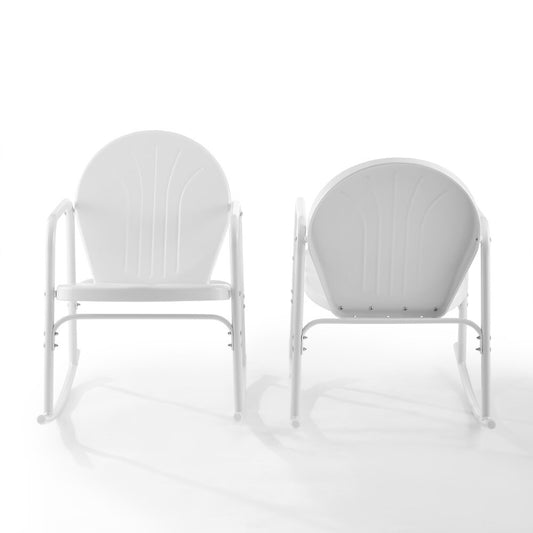 Crosley Furniture - Griffith 2 Piece Outdoor Rocking Chair Set White Gloss - 2 Chairs - CO1013-WH veiw 2
