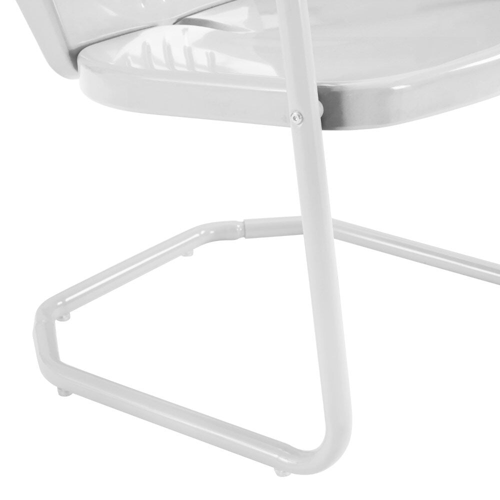 Crosley Furniture - Griffith 3 Piece Outdoor Bistro Set White Gloss/White Satin - Bistro Table & 2 Chairs - KO10008WH veiw 7