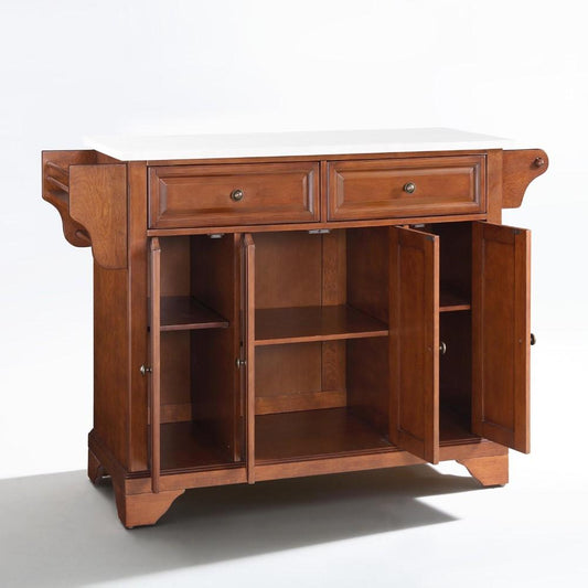 Crosley Furniture - Lafayette Granite Top Full Size Kitchen Island/Cart Cherry/White - KF30005BCH veiw 2