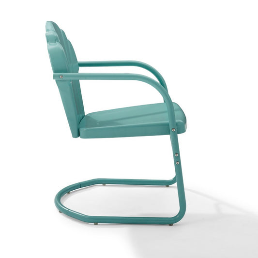 Crosley Furniture - Tulip 2 Piece Outdoor Chair Set Blue - CO1029-BL veiw 2